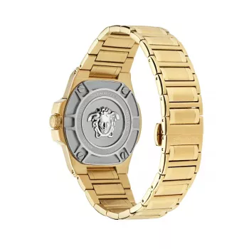 Versace V-Motif Virtual Women's Watch VE3I00723 44mm Swiss Quartz Black Dial Leather Strap