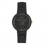 Versace V-Motif moteriškas šveicariškas kvarcinis laikrodis VE6G00223 39mm juodas ciferblatas odinis dirželis