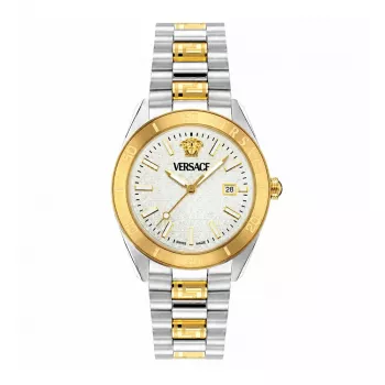 VERSACE V-Race vyriškas šveicariškas kvarcinis nerūdijančio plieno laikrodis 42mm juodu ciferblatu VE8E00424
