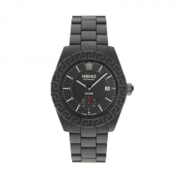 Versace V-Race vyriškas šveicariškas kvarcinis laikrodis VE7K00123 43mm nerūdijantis plienas juodas ciferblatas