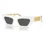 VERSACE VE4432U40187 Moteriški katės akies akiniai nuo saulės - Juodas acetato rėmelis, pilki polikarbonatiniai lęšiai, UV400 apsauga