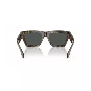 VERSACE VE4464-545687 Vyriški stačiakampiai akiniai nuo saulės, permatomas pilkas rėmelis, tamsiai pilki lęšiai, 52 mm