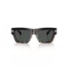 VERSACE VE4464-545687 Vyriški stačiakampiai akiniai nuo saulės, permatomas pilkas rėmelis, tamsiai pilki lęšiai, 52 mm