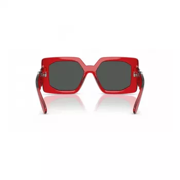 VERSACE VE4478U550087 Moteriški akiniai nuo saulės - Juodas acetatinis rėmelis, pilki polikarbonatiniai lęšiai, 55 mm lęšio plotis, 100% UV400 apsauga