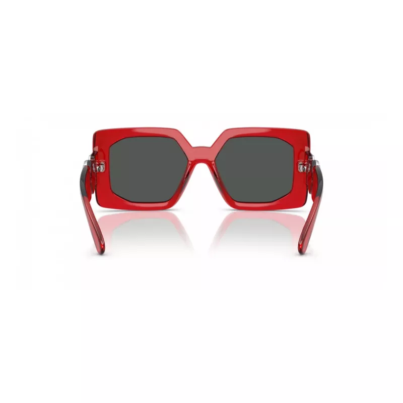 VERSACE VE4478U550087 Moteriški akiniai nuo saulės - Juodas acetatinis rėmelis, pilki polikarbonatiniai lęšiai, 55 mm lęšio plotis, 100% UV400 apsauga