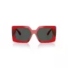 VERSACE VE4478U550087 Moteriški akiniai nuo saulės - Juodas acetatinis rėmelis, pilki polikarbonatiniai lęšiai, 55 mm lęšio plotis, 100% UV400 apsauga