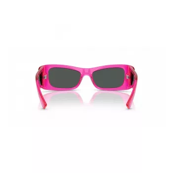 VERSACE VE4481-543487 Moteriški katės akies formos akiniai nuo saulės - Juodas acetatinis rėmelis, tamsiai pilki polikarbonatiniai lęšiai, 54 mm