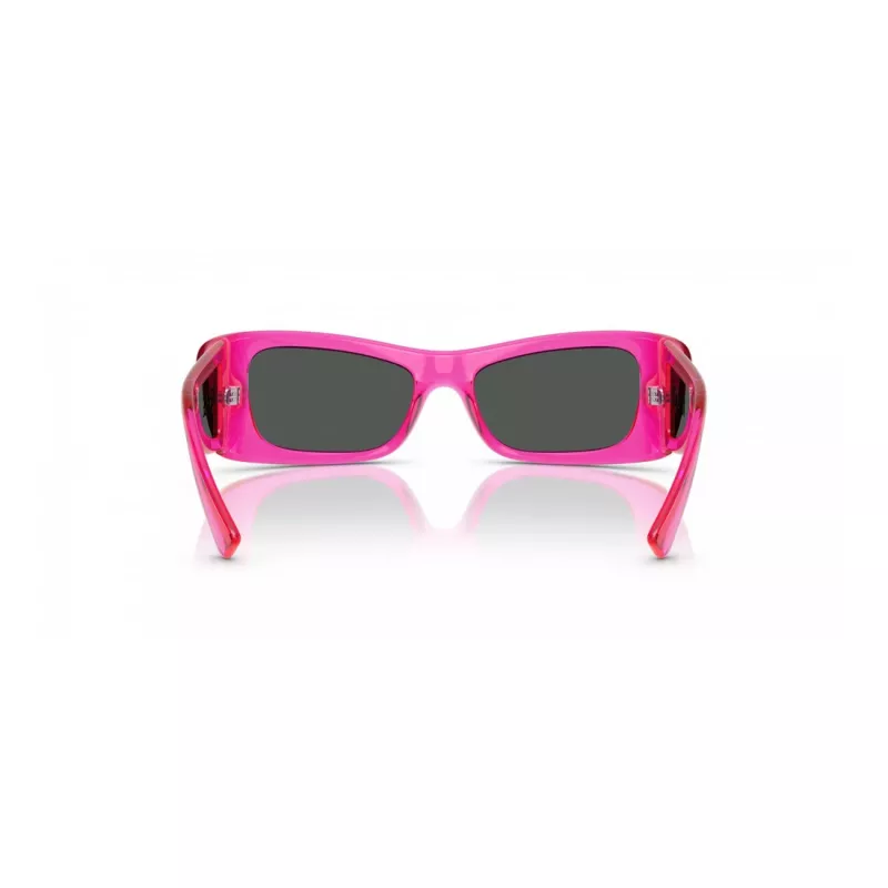 VERSACE VE4481-543487 Moteriški katės akies formos akiniai nuo saulės - Juodas acetatinis rėmelis, tamsiai pilki polikarbonatiniai lęšiai, 54 mm