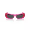 VERSACE VE4481-543487 Moteriški katės akies formos akiniai nuo saulės - Juodas acetatinis rėmelis, tamsiai pilki polikarbonatiniai lęšiai, 54 mm