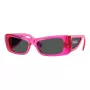 VERSACE VE4481-543487 Moteriški katės akies formos akiniai nuo saulės - Juodas acetatinis rėmelis, tamsiai pilki polikarbonatiniai lęšiai, 54 mm