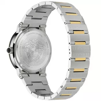 VERSACE VE7G00223 Vyriškas Šveicariškas Kvarcinis Laikrodis 38mm Juodas Ciferblatas Odinis Dirželis