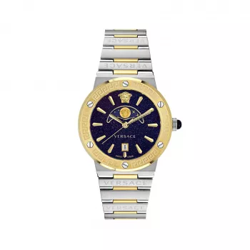 VERSACE VE7G00223 Vyriškas Šveicariškas Kvarcinis Laikrodis 38mm Juodas Ciferblatas Odinis Dirželis