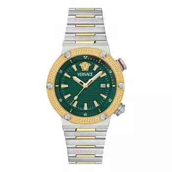 VERSACE VE8G00524 Moteriškas Šveicariškas kvarcinis laikrodis 43mm juodas ciferblatas safyro kristalas odinis dirželis