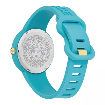 Versace moteriškas V-Motif šveicariškas kvarcinis laikrodis VE6G00423 (39 mm) juodu ciferblatu, odiniu dirželiu