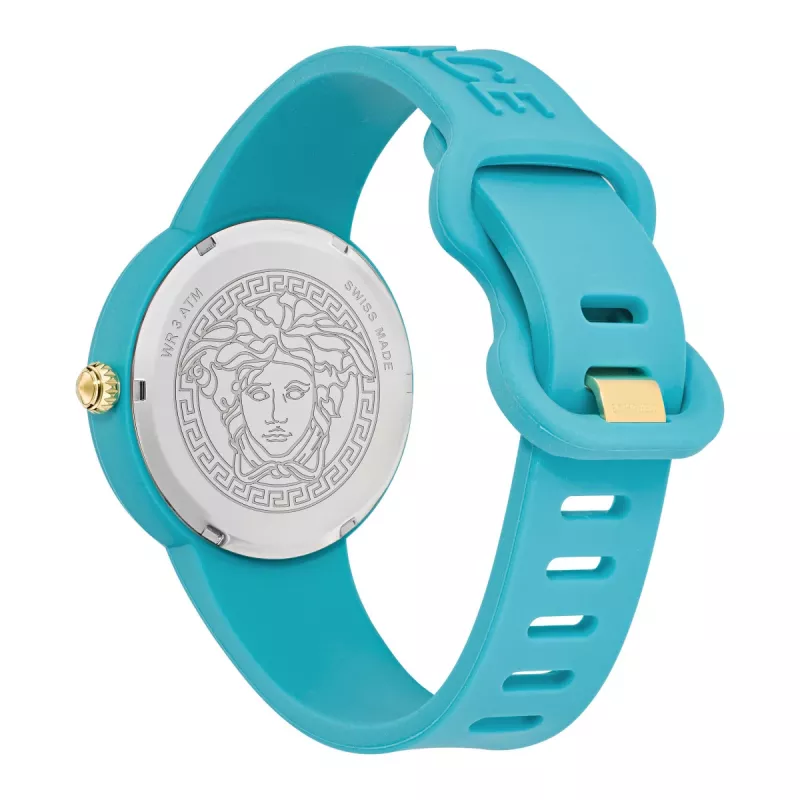 Versace moteriškas V-Motif šveicariškas kvarcinis laikrodis VE6G00423 (39 mm) juodu ciferblatu, odiniu dirželiu