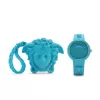 Versace moteriškas V-Motif šveicariškas kvarcinis laikrodis VE6G00423 (39 mm) juodu ciferblatu, odiniu dirželiu