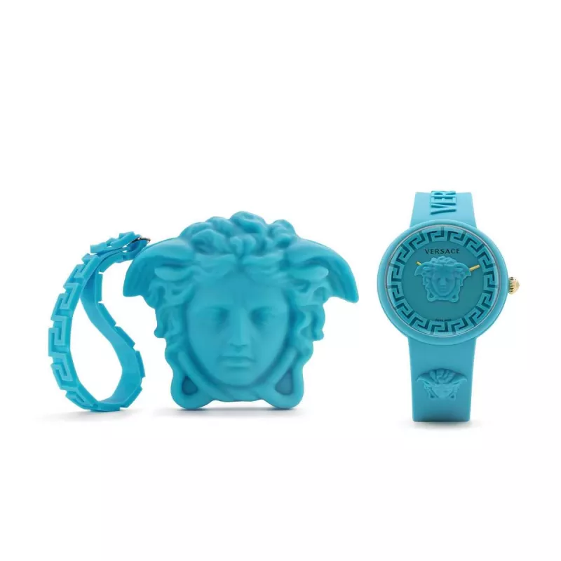 Versace moteriškas V-Motif šveicariškas kvarcinis laikrodis VE6G00423 (39 mm) juodu ciferblatu, odiniu dirželiu