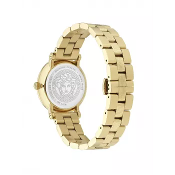 VERSACE Women's VE7F00623 Swiss Quartz Watch 35mm Black Dial Leather Strap