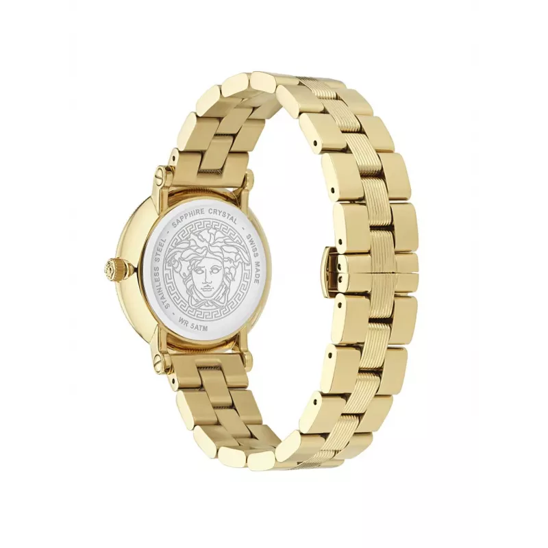VERSACE Women's VE7F00623 Swiss Quartz Watch 35mm Black Dial Leather Strap