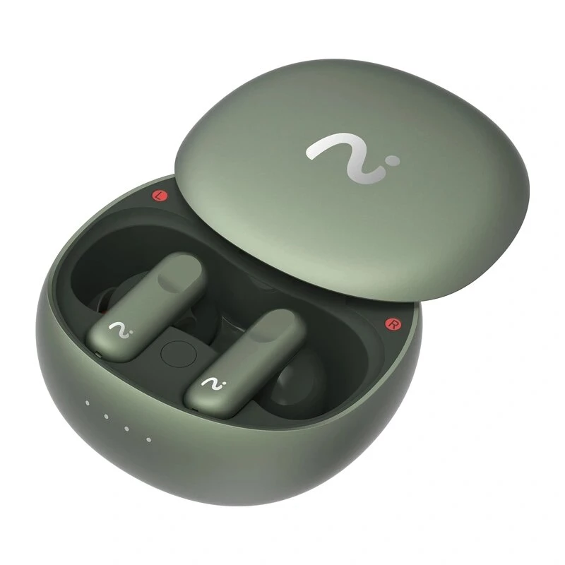 VIAIM Nano+ AI ausinės su balso įrašytuvu, žalios, Bluetooth 5.3, IPX4, 32GB, ENC, liečiamos