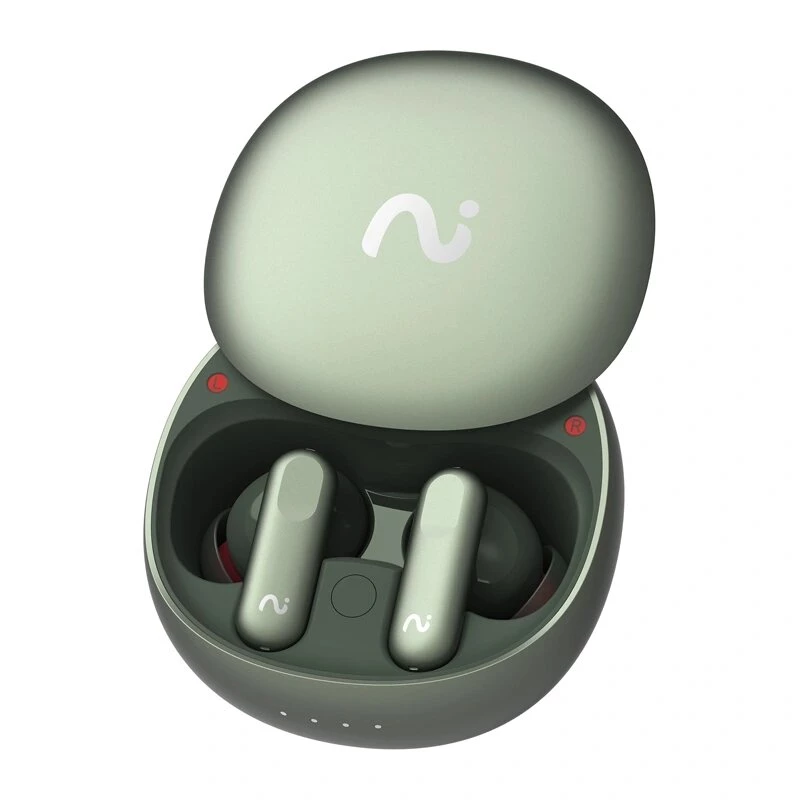 VIAIM Nano+ AI ausinės su balso įrašytuvu, žalios, Bluetooth 5.3, IPX4, 32GB, ENC, liečiamos
