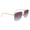 Victoria Beckham VB202S-712 Moteriški dideli kvadratiniai akiniai nuo saulės, auksinis metalinis rėmelis, rudi gradientiniai lęšiai, 59 mm