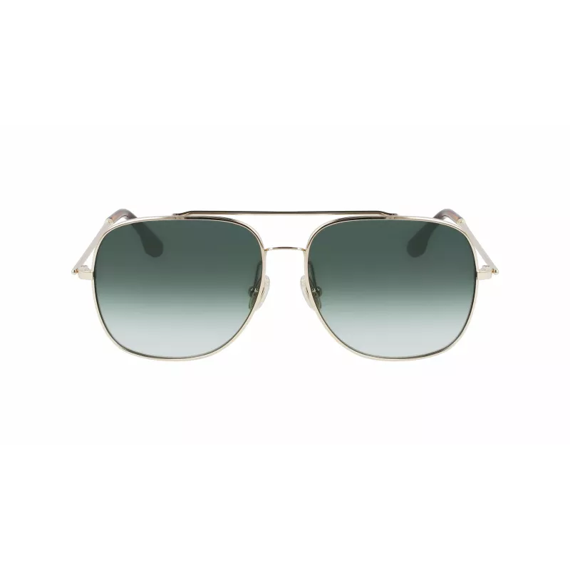 Victoria Beckham VB215S-700 moteriški akiniai nuo saulės - auksinis rėmelis, rudi gradientiniai lęšiai, 59 mm