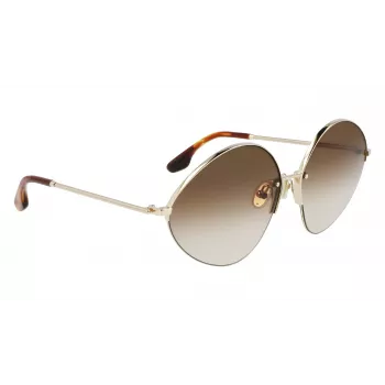 Victoria Beckham VB220S-702 Moteriški dideli kvadratiniai akiniai nuo saulės auksiniai rudi gradientiniai 64mm