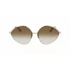 Victoria Beckham VB220S-702 Moteriški dideli kvadratiniai akiniai nuo saulės auksiniai rudi gradientiniai 64mm