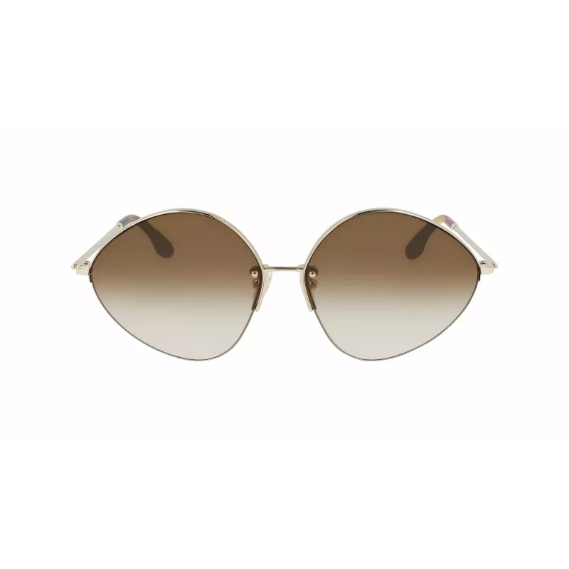 Victoria Beckham VB220S-702 Moteriški dideli kvadratiniai akiniai nuo saulės auksiniai rudi gradientiniai 64mm