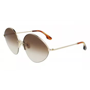 Victoria Beckham VB220S-702 Moteriški dideli kvadratiniai akiniai nuo saulės auksiniai rudi gradientiniai 64mm