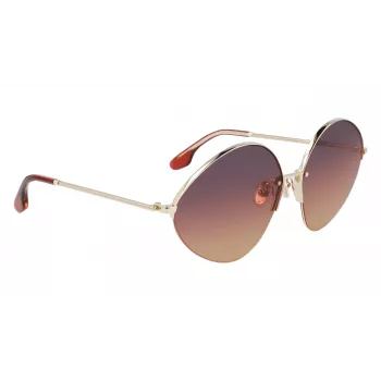 Victoria Beckham VB220S-732 Moteriški akiniai nuo saulės Auksinis rėmas Rudi gradientiniai lęšiai 64mm