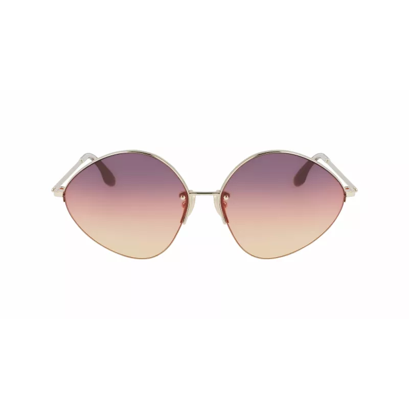 Victoria Beckham VB220S-732 Moteriški akiniai nuo saulės Auksinis rėmas Rudi gradientiniai lęšiai 64mm
