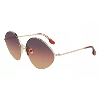 Victoria Beckham VB220S-732 Moteriški akiniai nuo saulės Auksinis rėmas Rudi gradientiniai lęšiai 64mm