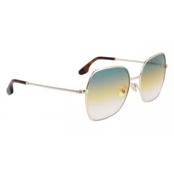 Victoria Beckham VB223S-727 moteriški akiniai nuo saulės Havana acetatas kvadratinis rėmas rudi gradientiniai lęšiai 56mm