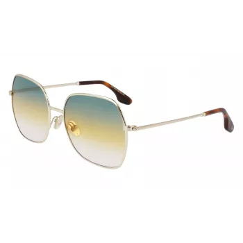 Victoria Beckham VB223S-727 moteriški akiniai nuo saulės Havana acetatas kvadratinis rėmas rudi gradientiniai lęšiai 56mm