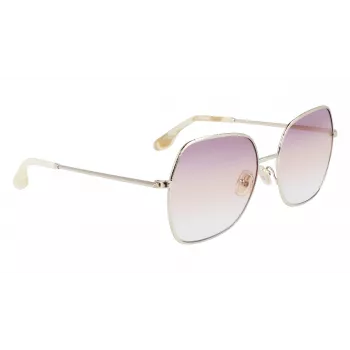 Victoria Beckham VB223S-728 Moteriški metaliniai akiniai nuo saulės Auksiniai Rudi gradientiniai 56mm