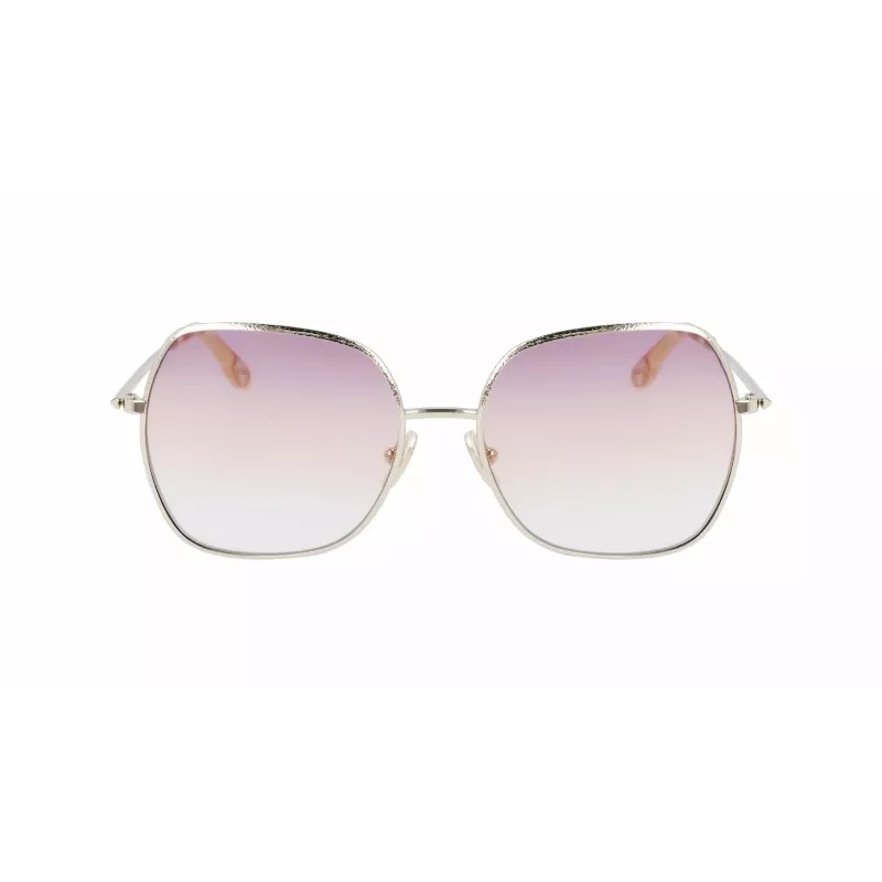 Victoria Beckham VB223S-728 Moteriški metaliniai akiniai nuo saulės Auksiniai Rudi gradientiniai 56mm