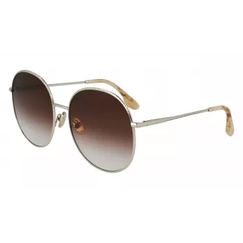 Victoria Beckham VB224S-702 moteriški akiniai nuo saulės Auksas/Havana ruda gradacija 59mm
