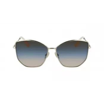 Victoria Beckham VB225S-734 Moteriški dideli kvadratiniai akiniai nuo saulės - Havana acetato rėmelis su rudais gradientiniais lęšiais - 59mm