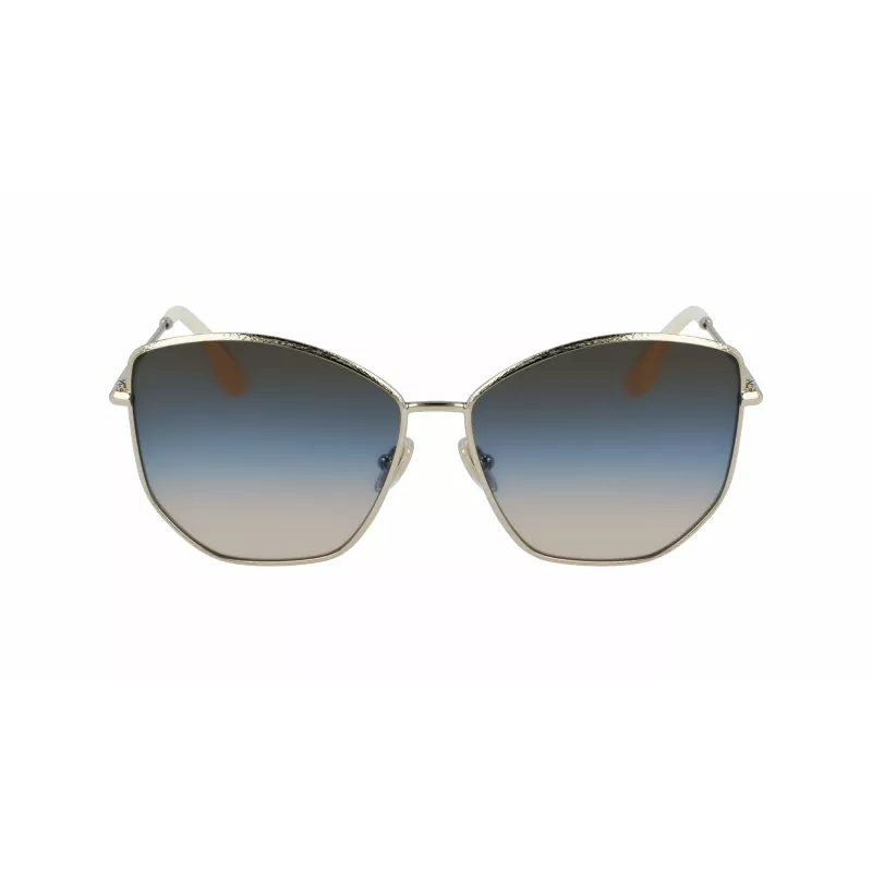 Victoria Beckham VB225S-734 Moteriški dideli kvadratiniai akiniai nuo saulės - Havana acetato rėmelis su rudais gradientiniais lęšiais - 59mm