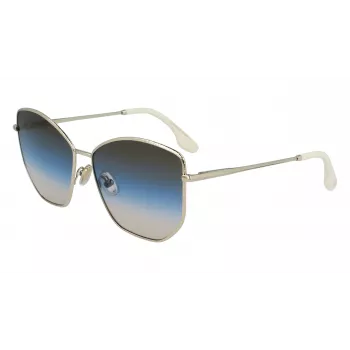 Victoria Beckham VB225S-734 Moteriški dideli kvadratiniai akiniai nuo saulės - Havana acetato rėmelis su rudais gradientiniais lęšiais - 59mm