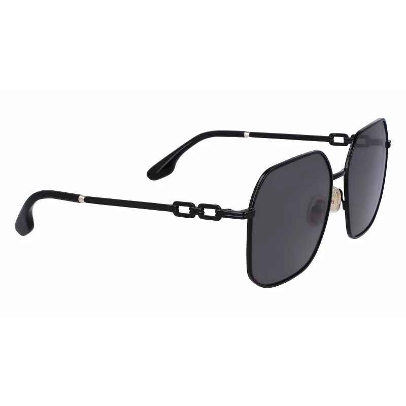 Victoria Beckham VB232S-001 Moteriški akiniai nuo saulės - Juodas rėmelis, pilki gradientiniai lęšiai, 58 mm