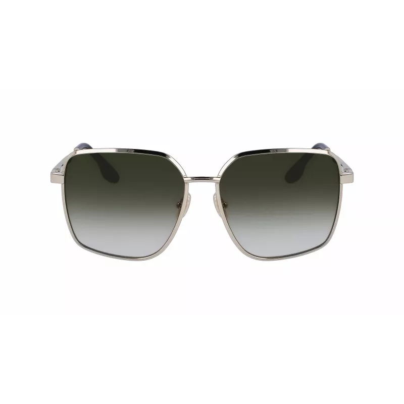 Victoria Beckham VB234S-700 Moteriški dideli kvadratiniai akiniai nuo saulės auksiniu rėmeliu rudais lęšiais 59mm