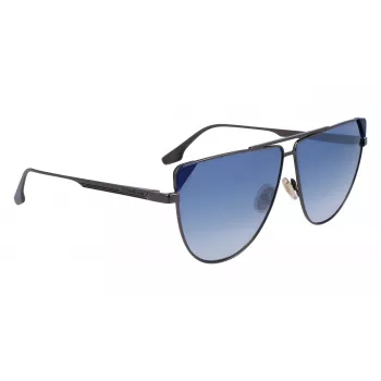 Victoria Beckham VB239S6309319 Moteriški dideli kvadratiniai akiniai nuo saulės juodi acetatiniai pilki gradientiniai lęšiai 63 mm