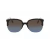 Victoria Beckham VB617S-005 Moteriški dideli kvadratiniai akiniai nuo saulės, blizgaus juodo rėmo, pilki lęšiai, 63/15/140 mm