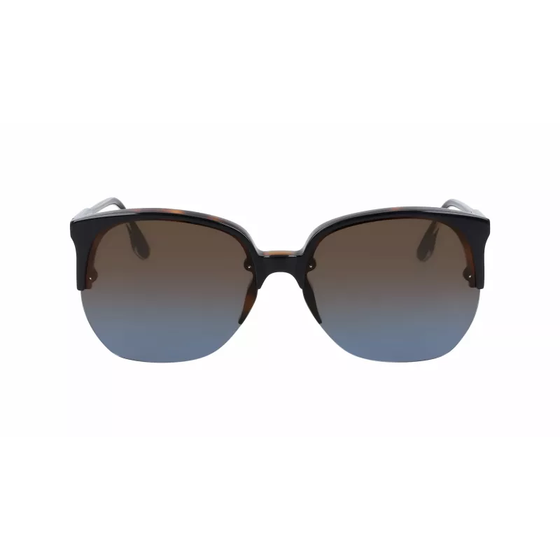 Victoria Beckham VB617S-005 Moteriški dideli kvadratiniai akiniai nuo saulės, blizgaus juodo rėmo, pilki lęšiai, 63/15/140 mm