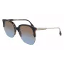 Victoria Beckham VB617S-005 Moteriški dideli kvadratiniai akiniai nuo saulės, blizgaus juodo rėmo, pilki lęšiai, 63/15/140 mm