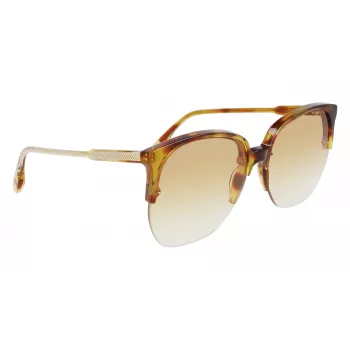 Victoria Beckham VB617S-222 Moteriški Oversized Drugelio Formos Akiniai Nuo Saulės Havana Acetatas Ruda Gradientinė