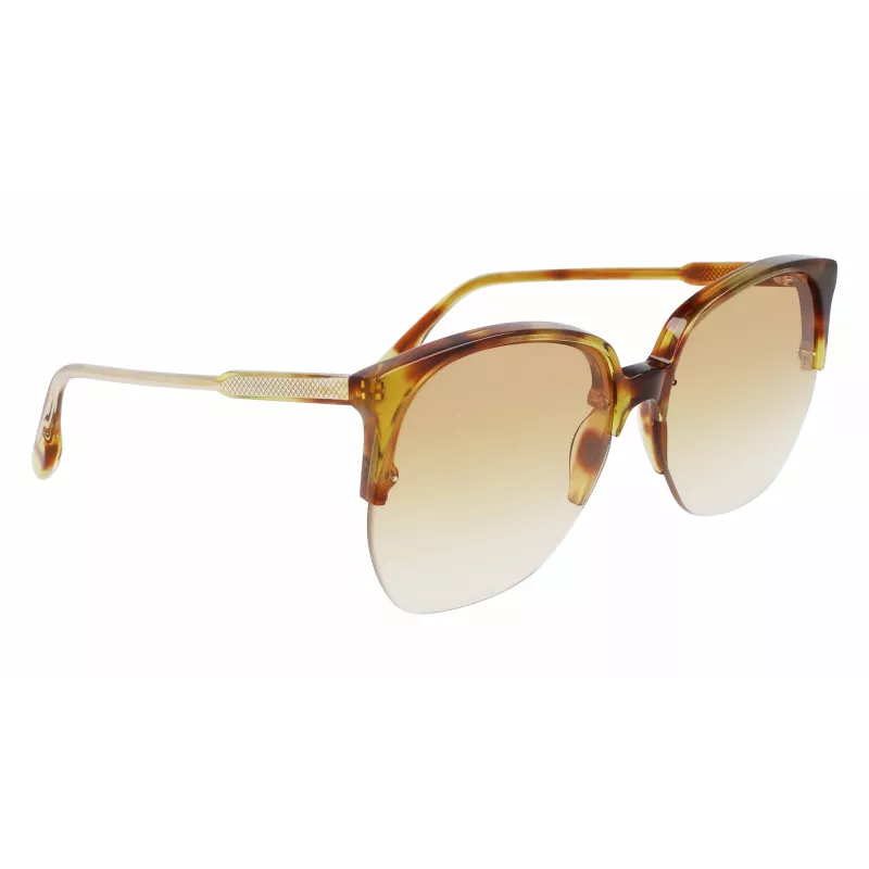 Victoria Beckham VB617S-222 Moteriški Oversized Drugelio Formos Akiniai Nuo Saulės Havana Acetatas Ruda Gradientinė
